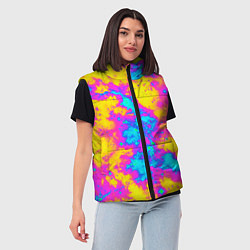 Женский жилет Яркая абстракция космических красок, цвет: 3D-черный — фото 2