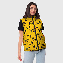 Женский жилет FORTNITE BANANA FACE PATTERN ФОРТНАЙТ ЛИЦО БАНАНА, цвет: 3D-светло-серый — фото 2