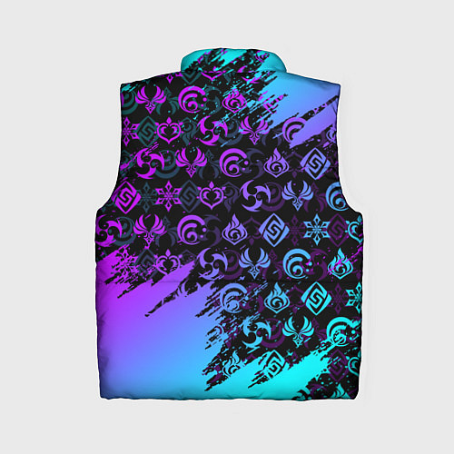 Женский жилет GENSHIN NEON PATTERN SYMBOL НЕОН ЭМБЛЕМЫ / 3D-Красный – фото 2