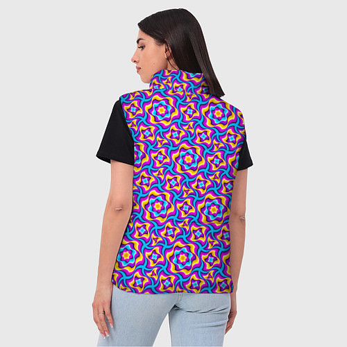 Женский жилет Красочный фон с цветами / 3D-Красный – фото 4