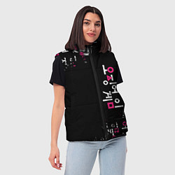 Женский жилет Игра в кальмара: Вертикальное лого, цвет: 3D-черный — фото 2