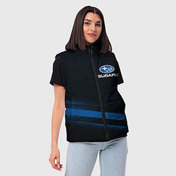 Женский жилет Subaru, sport style, цвет: 3D-черный — фото 2