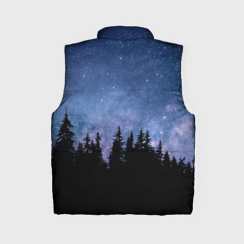 Женский жилет НОЧНОЙ ЛЕС И ЗВЕЗДЫ / 3D-Черный – фото 2