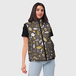 Женский жилет Осенние листья и ягодки, цвет: 3D-красный — фото 2