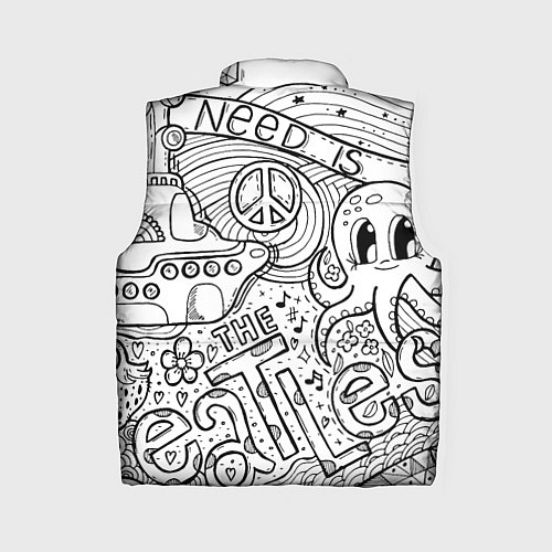 Женский жилет All you need is The Beatles Раскраска / 3D-Черный – фото 2