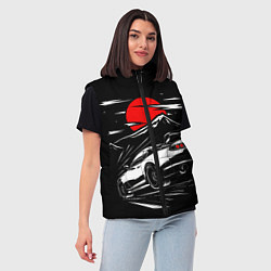 Женский жилет Toyota Supra: Red Moon, цвет: 3D-черный — фото 2