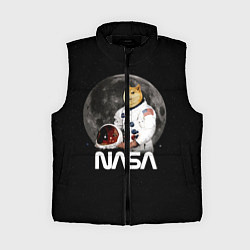 Женский жилет Доги Космонавт Мем Наса Doge, цвет: 3D-черный