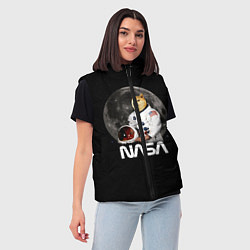 Женский жилет Доги Космонавт Мем Наса Doge, цвет: 3D-черный — фото 2