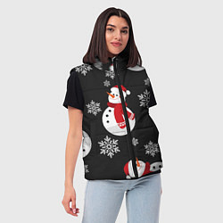 Женский жилет Снеговик!, цвет: 3D-светло-серый — фото 2