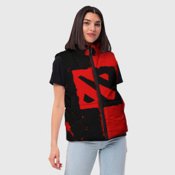 Женский жилет DOTA 2 БРЫЗГИ КРАСОК, КРАСНО ЧЁРНЫЙ ЛОГО, цвет: 3D-черный — фото 2