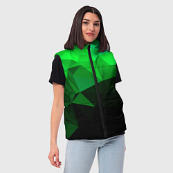 Женский жилет Изумрудный Зеленый Геометрия, цвет: 3D-черный — фото 2