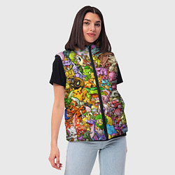 Женский жилет ПОКЕМОНЫ В ПИКСЕЛЯХ PIXEL POKEMON, цвет: 3D-черный — фото 2