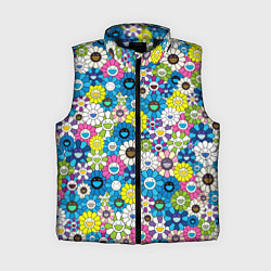 Женский жилет Takashi Murakami Улыбающиеся цветы, цвет: 3D-черный