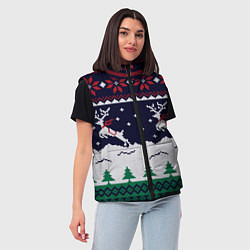 Женский жилет СВИТЕР С ОЛЕНЯМИ DEER SWEATER, цвет: 3D-красный — фото 2