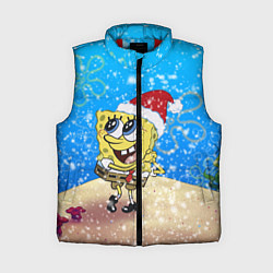 Женский жилет НОВОГОДНИЙ ГУБКА БОБ КВАДРАТНЫЕ ШТАНЫ, цвет: 3D-красный