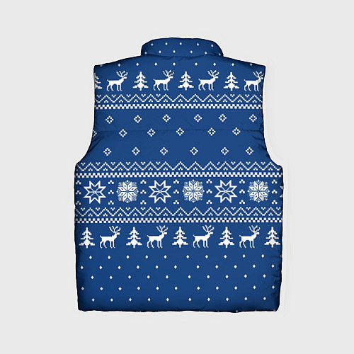 Женский жилет СИНИЙ СВИТЕР С ОЛЕНЯМИ, НОВЫЙ ГОД 2022 / 3D-Красный – фото 2