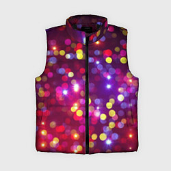 Женский жилет ПРАЗДНИЧНЫЕ ОГОНЬКИ НОВЫЙ ГОД 2022, цвет: 3D-черный