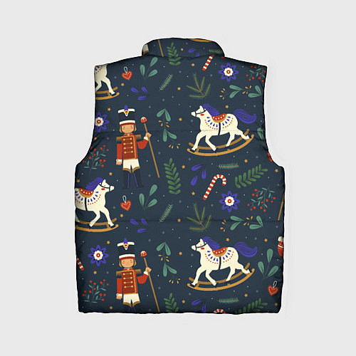 Женский жилет Щелкунчик паттерн с лошадкой / 3D-Черный – фото 2