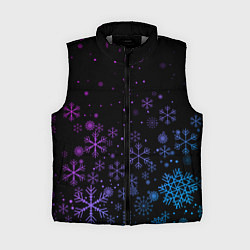 Женский жилет Новогодние снежинки Градиент