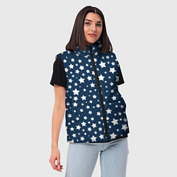 Женский жилет Белые звездочки, цвет: 3D-светло-серый — фото 2