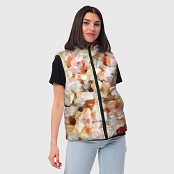 Женский жилет Салат Оливье Новогодняя Оливьешка, цвет: 3D-черный — фото 2
