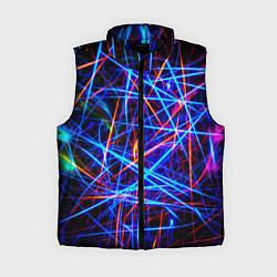 Женский жилет NEON LINES Glowing Lines Effect, цвет: 3D-черный