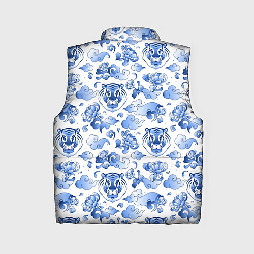 Женский жилет Гжель Тигр и узоры / 3D-Светло-серый – фото 2