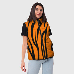 Женский жилет Текстура тиграtiger, цвет: 3D-светло-серый — фото 2
