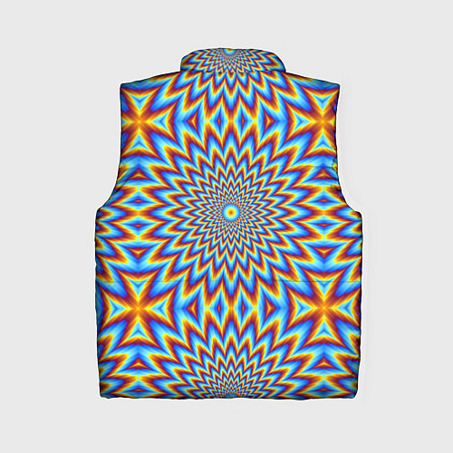 Женский жилет Пульсирующий синий цветок иллюзия движения / 3D-Черный – фото 2