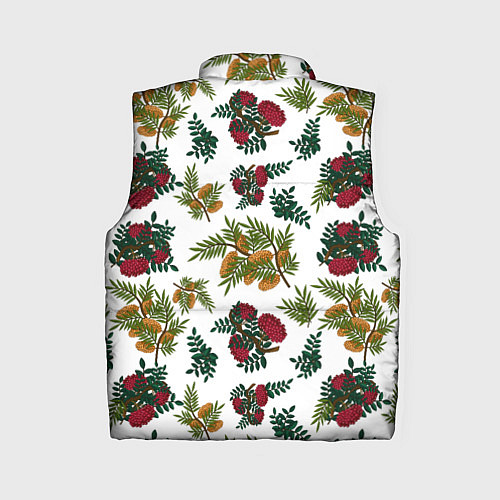 Женский жилет Зимний паттерн ветки рябины / 3D-Черный – фото 2