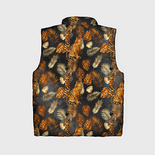 Женский жилет Тигры и листья Тропики / 3D-Красный – фото 2
