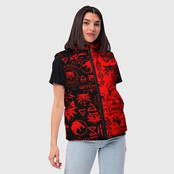 Женский жилет THE WITCHER LOGOBOMBING BLACK RED, цвет: 3D-черный — фото 2