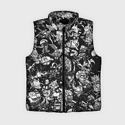 Женский жилет DOTA 2 ВСЕ ПЕРСОНАЖИ ЧЁРНО БЕЛЫЙ