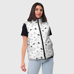 Женский жилет Набор смешных котов, цвет: 3D-светло-серый — фото 2