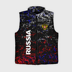 Женский жилет Russia Штрихи, цвет: 3D-черный