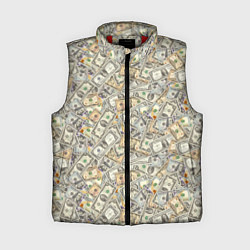 Женский жилет Доллары 1, 2, 10, 100 банкноты, цвет: 3D-красный