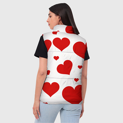 Женский жилет Красные сердечки Heart / 3D-Красный – фото 4
