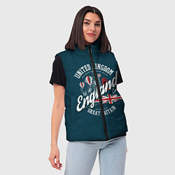 Женский жилет Англия England, цвет: 3D-черный — фото 2