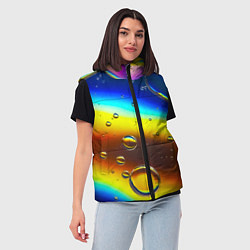 Женский жилет Градиент Жёлто-Синяя Абстракция, цвет: 3D-светло-серый — фото 2
