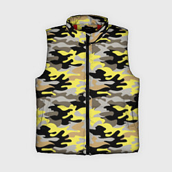 Женский жилет Желтый, Черный, Серый, Модный камуфляж, цвет: 3D-красный