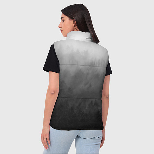 Женский жилет Темный лес - туман / 3D-Красный – фото 4