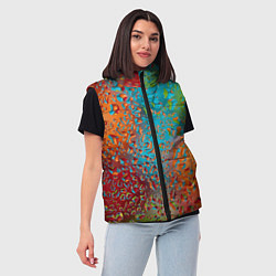 Женский жилет Капли на стекле Vanguard pattern, цвет: 3D-красный — фото 2