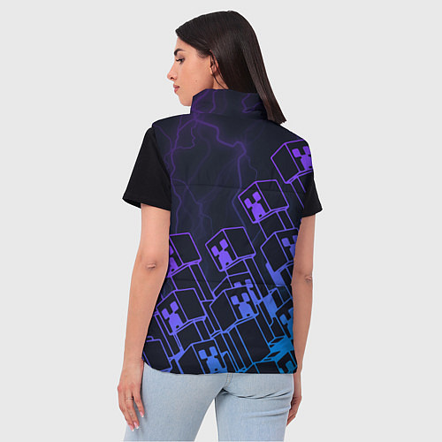 Женский жилет Minecraft CREEPER NEON / 3D-Красный – фото 4