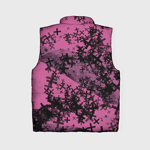Женский жилет Кресты и хаос На розовом Коллекция Get inspired! F / 3D-Черный – фото 2