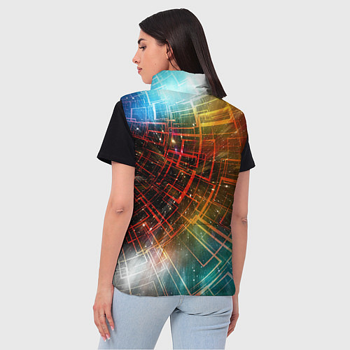 Женский жилет Portal - Neon Space - туннель из энергетических па / 3D-Красный – фото 4