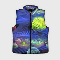Женский жилет Геометрический фрактальный неоновый паттерн Geomet
