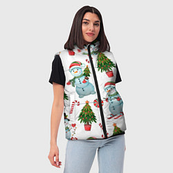 Женский жилет НОВОГОДНИЕ ПЕРСОНАЖИ NEW YEARS CHARACTERS, цвет: 3D-черный — фото 2