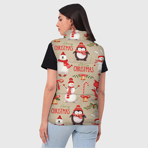 Женский жилет СЧАСТЛИВОГО РОЖДЕСТВА MERRY CHRISTMAS / 3D-Красный – фото 4