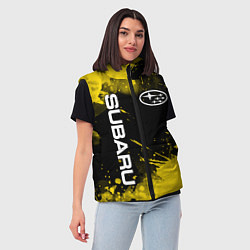 Женский жилет СУБАРУ - SUBARU Желтые пятна, цвет: 3D-красный — фото 2