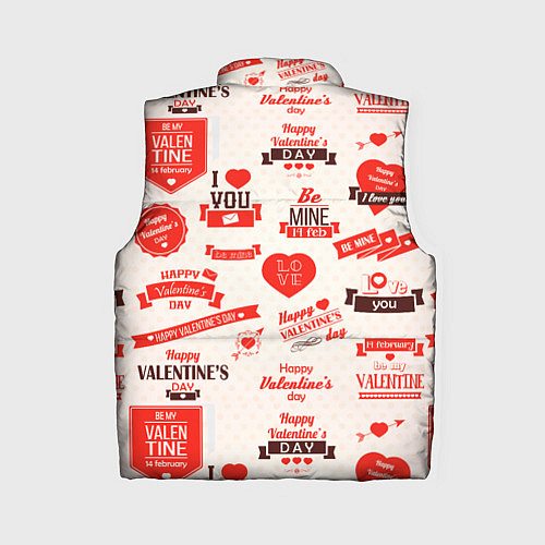 Женский жилет Поздравления - паттерн - HAPPY VALENTINES DAY / 3D-Красный – фото 2